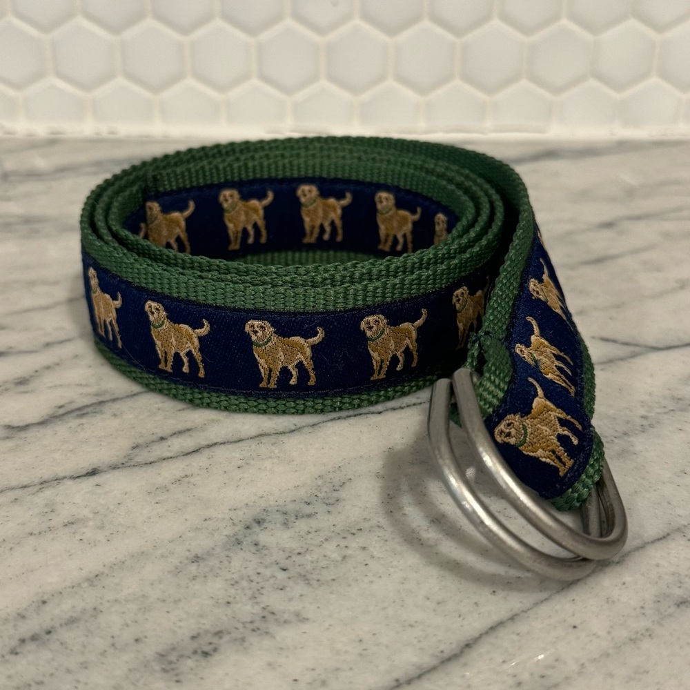 Green and Blue Dog Pattern Belt